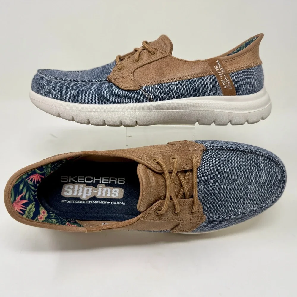 Skechers Hands Free Slip-ins On-the-GO Ideal Navy Blue Boat Shoes Women's 7.5